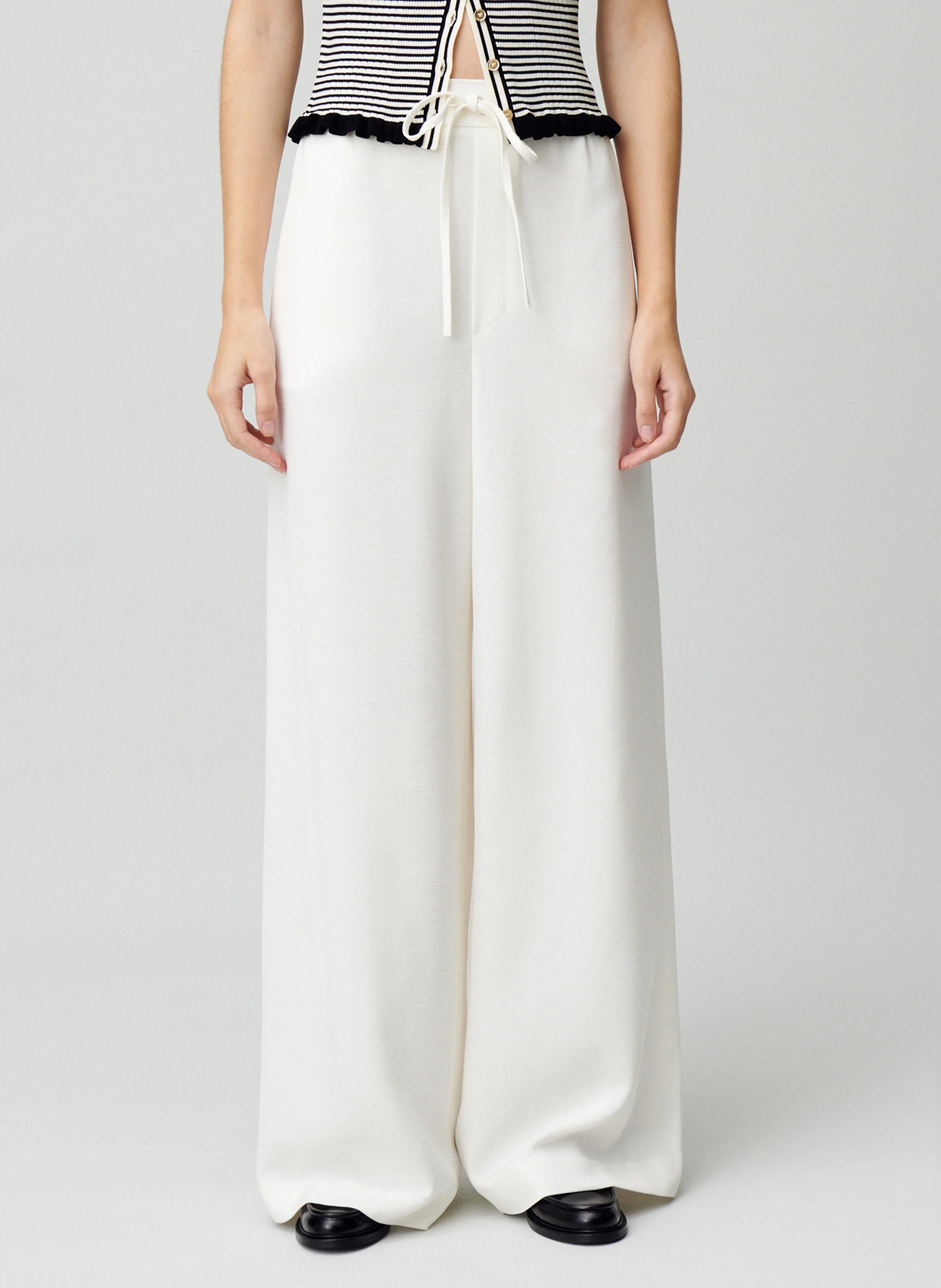 Pantalon large| Blanc