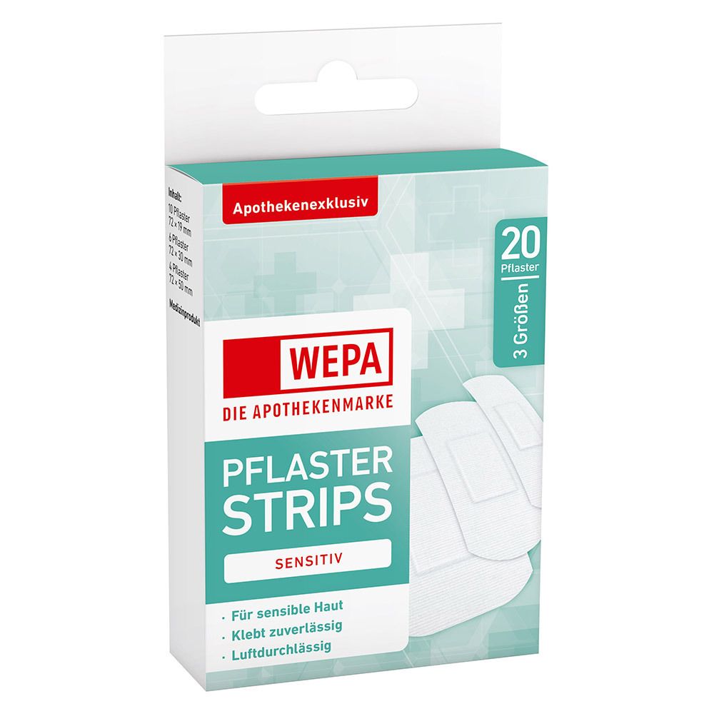 WEPA Pflaster Strips sensitiv 3 Größen