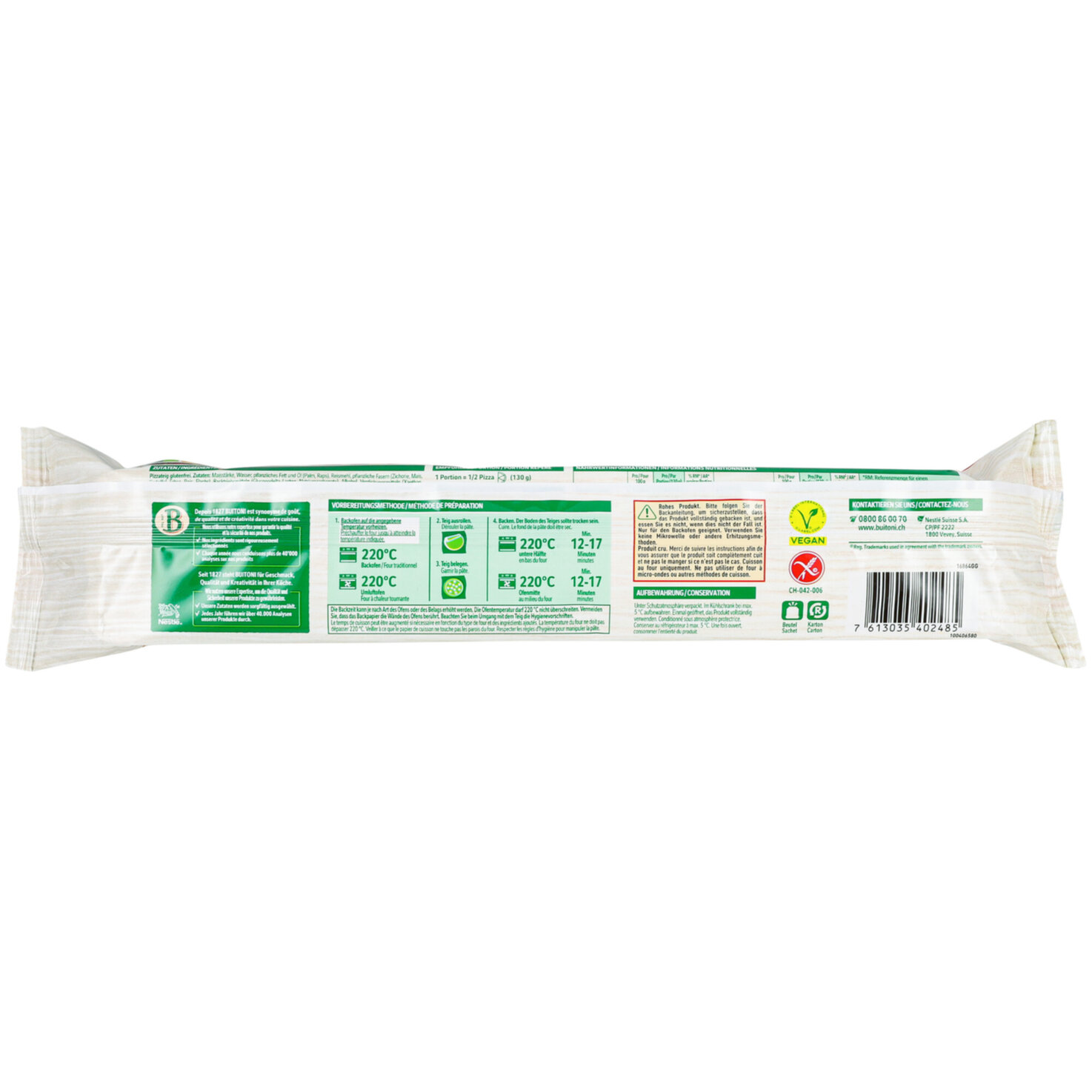 Buitoni Pizzateig Glutenfrei & Ohne Lactose Rund Ausgewallt Ø25cm