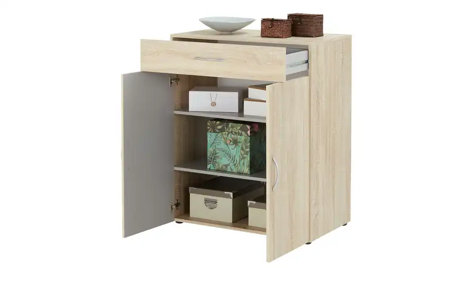 Kommode Multischrank-System 80 cm 48 cm Eiche sägerau (Nachbildung)