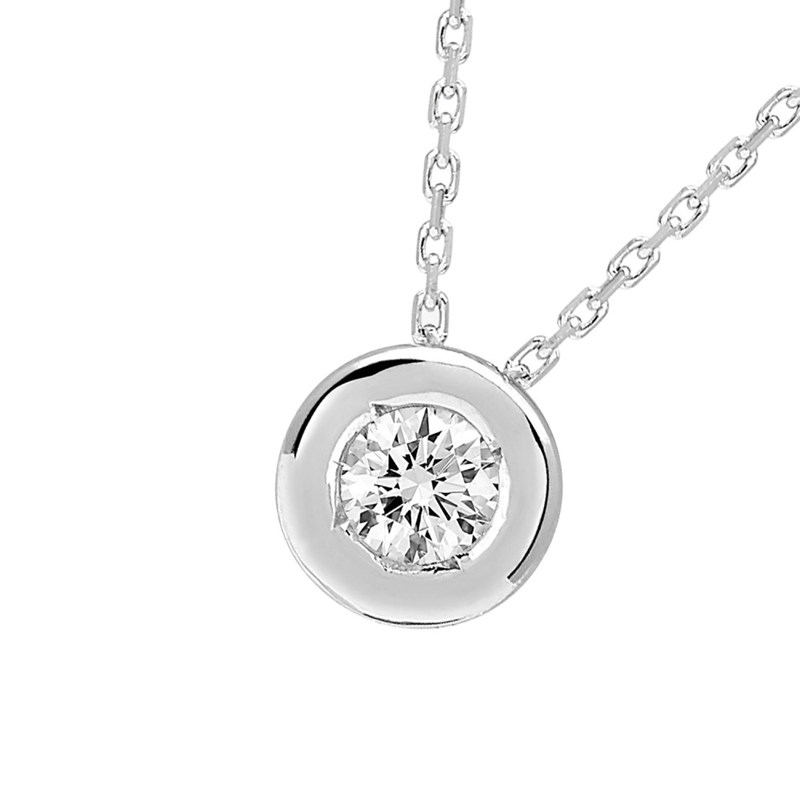 Collier Femme - Or 18 Carats - Diamant 0,23 Carats - Longueur : 42 cm