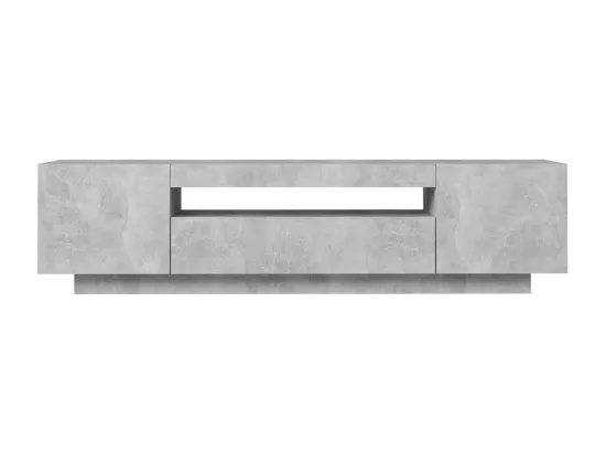 Meuble TV avec lumières LED gris béton 160x35x40 cm
