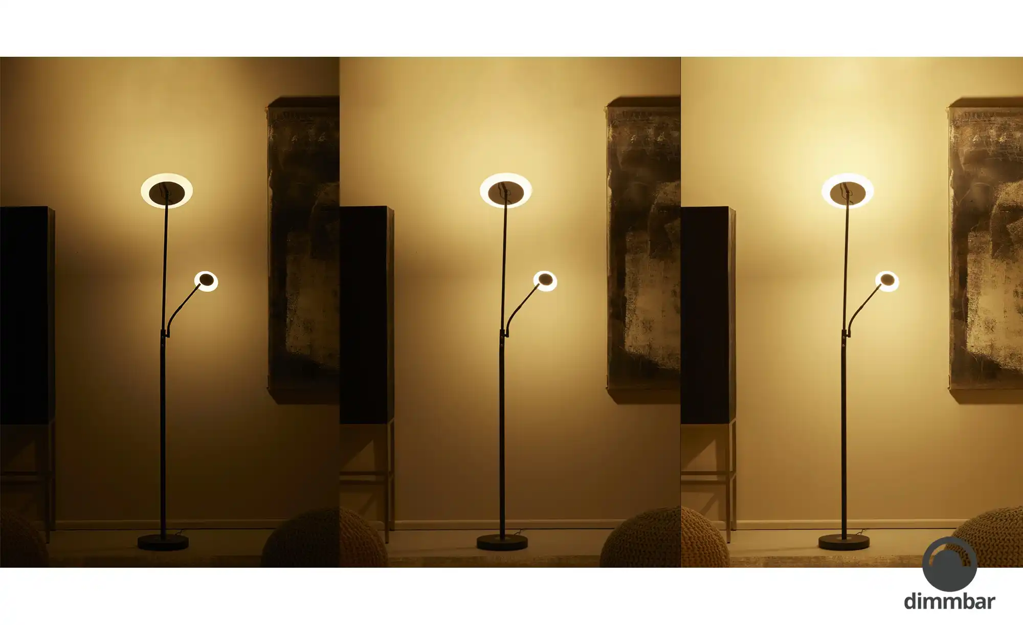 KHG LED-Deckenfluter, 2-flammig, dunkelgrau