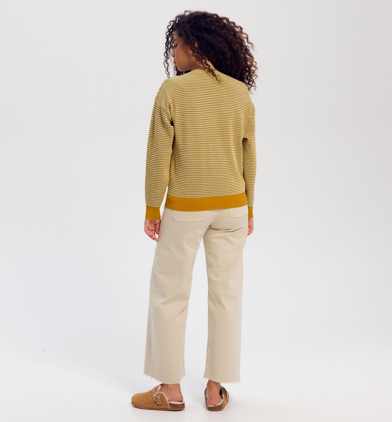 Gilet effet jacquard Femme - Imprimé ocre