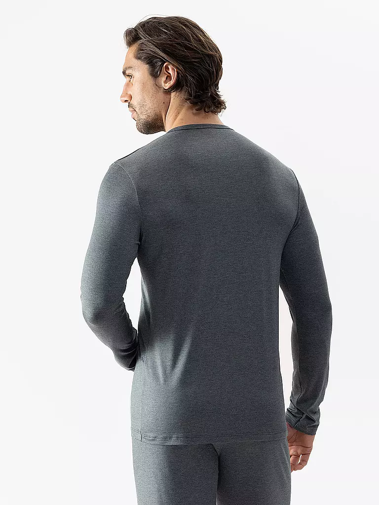 MEY Pyjama Langarmshirt JEFFERSON quartz melange grau