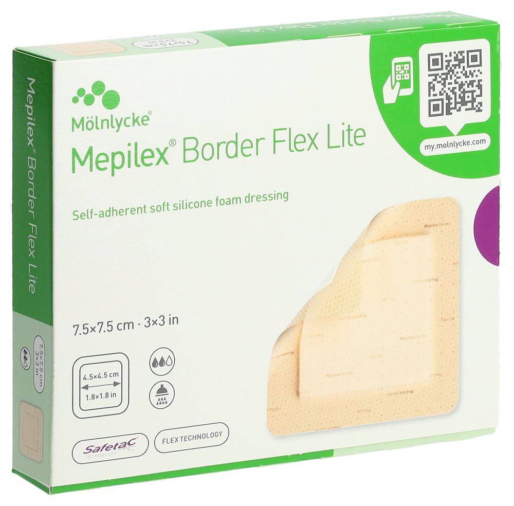 MEPILEX Border Flex Lite<br>5 Stück, 7.5x7.5cm