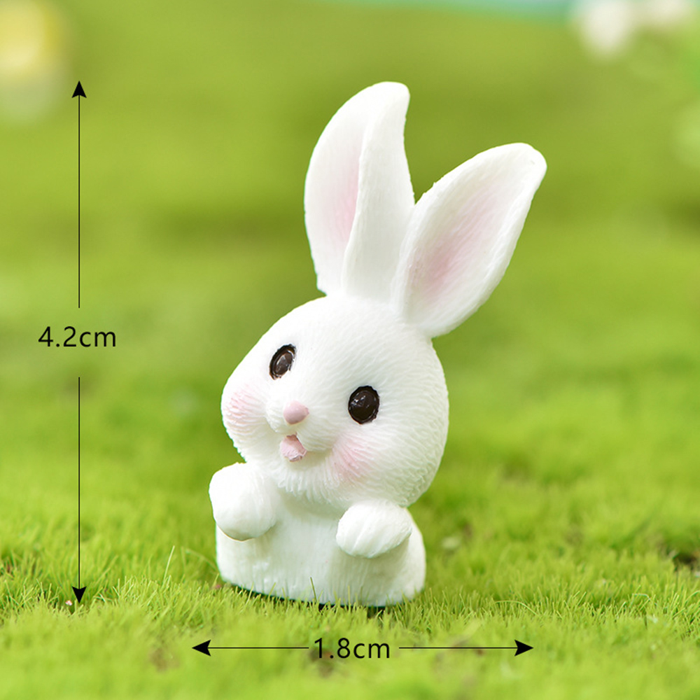 (7er Set) Miniatur Hasen Oster Deko Bastel Figuren Geschenktopper