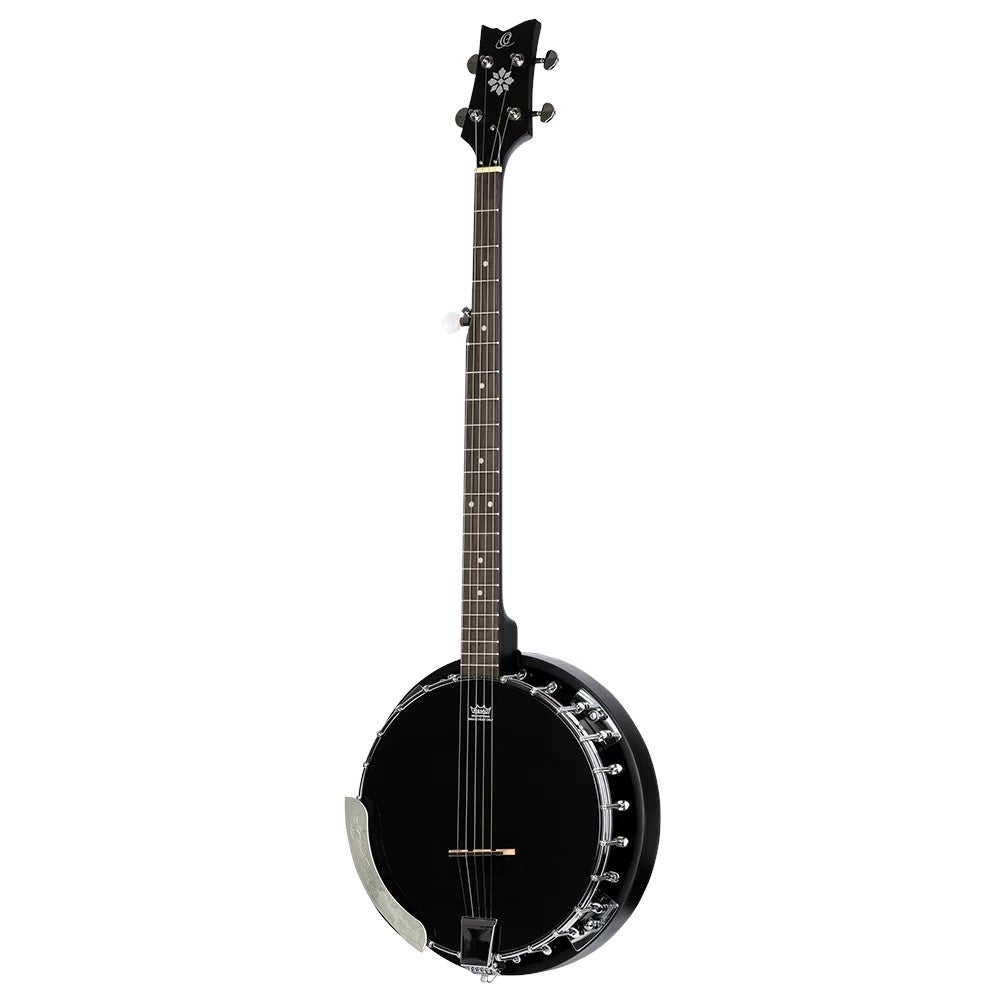 Ortega OBJ250-SBK Raven Series Satin Black banjo met gigbag