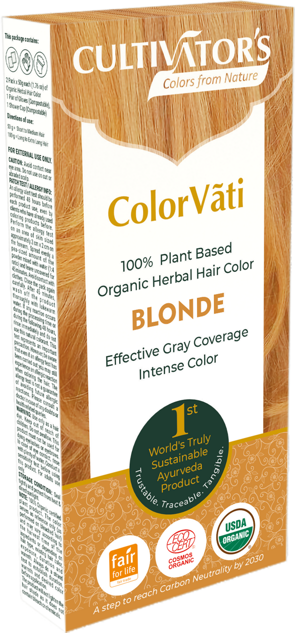 CULTIVATOR'S  ColorVãti Organic Herbal Hair Color - 03 Blonde, 100 g