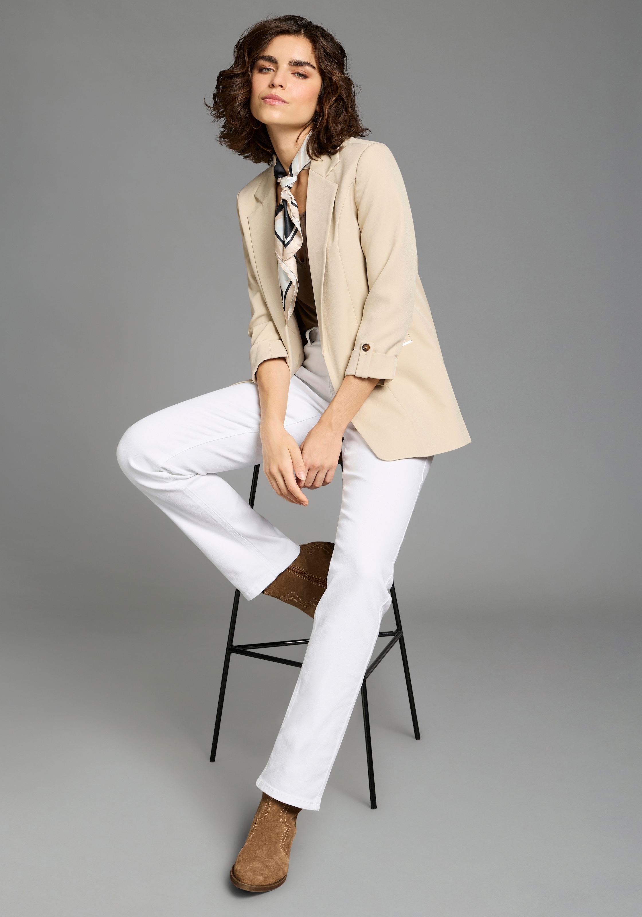 Laura Scott Longblazer mit Knopf am Ärmel