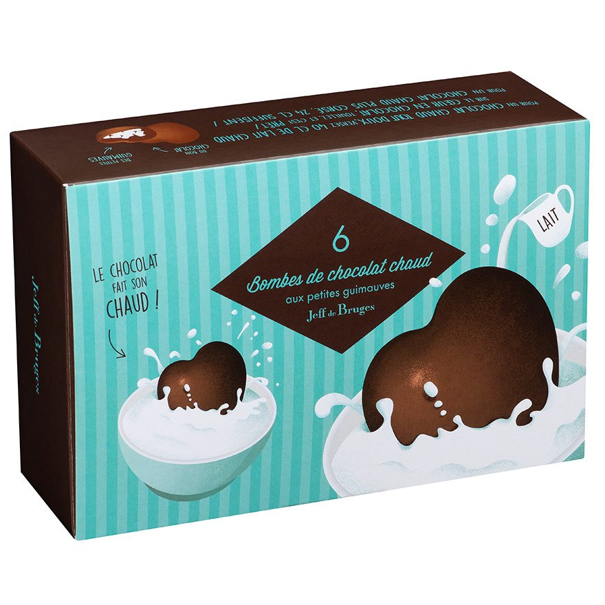 Boite 6 bombes coeur de chocolat