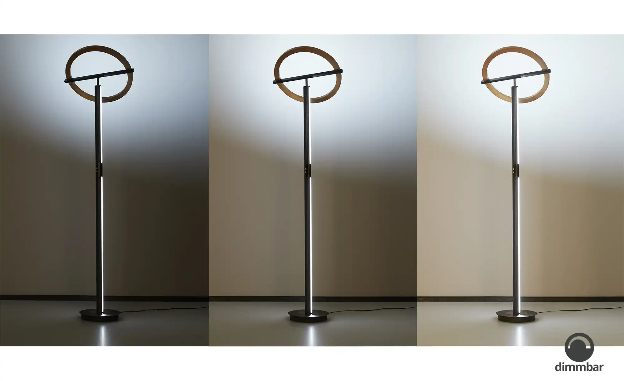 KHG LED-Deckenfluter, 2-flammig, anthrazit / Eiche