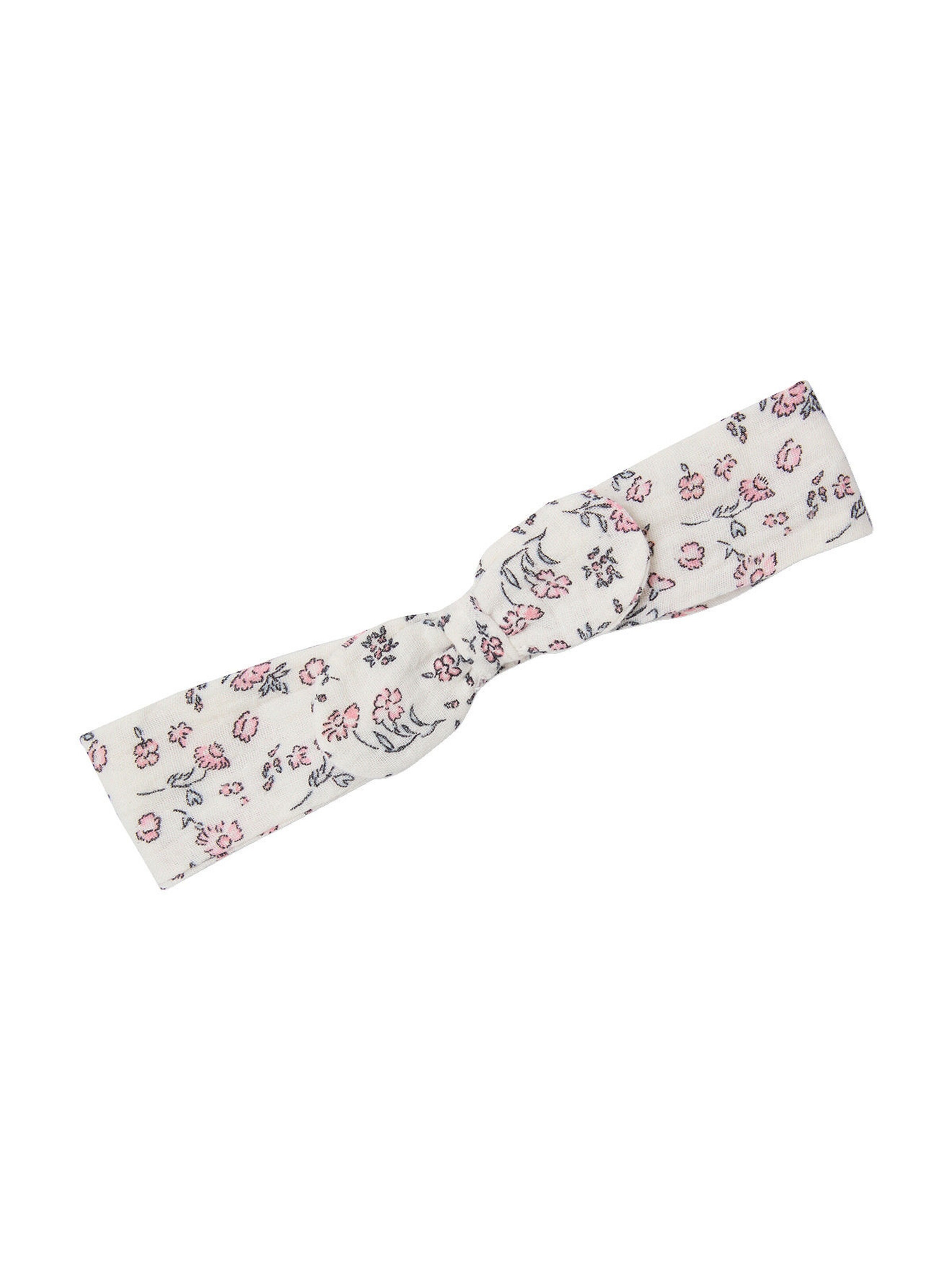 Vertbaudet Mädchen Baby-Set: Shorts & Haarband mit Blumenmuster wollweiß