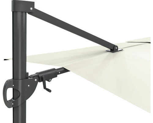 Soluna Orléans zweefparasol, 300 x 300 cm, vierkant, ecru