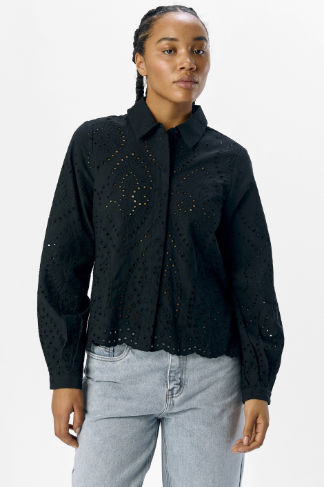 Object zwarte dames blouse