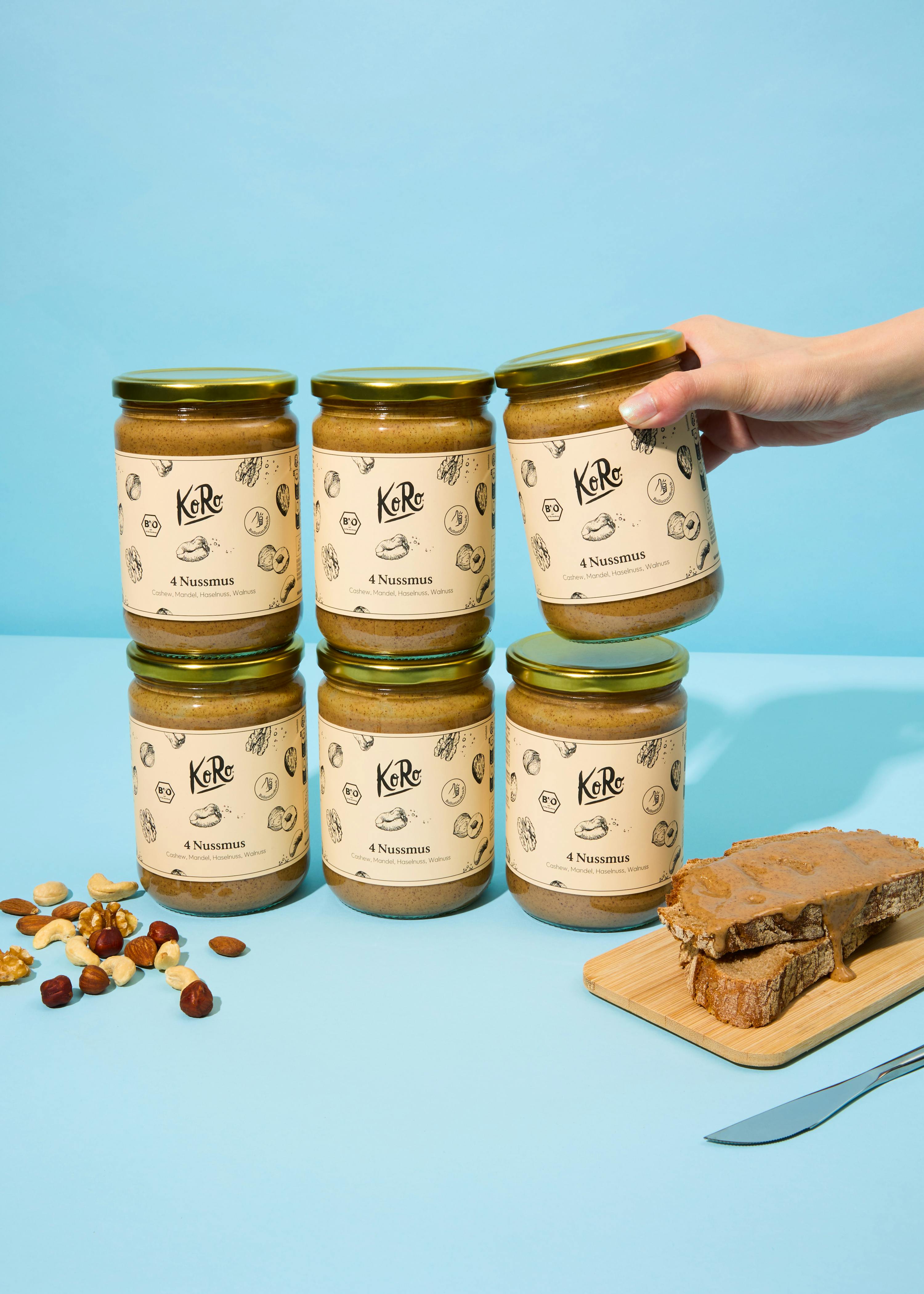 Bio 4 Nussmus aus Cashew, Mandel, Haselnuss und Walnuss 6 x 500 g
