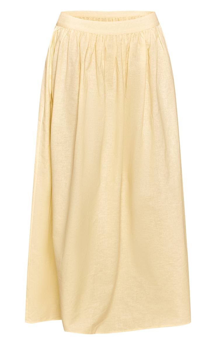 Citron Jupe Maxi Plissée En Coton Coordonnée