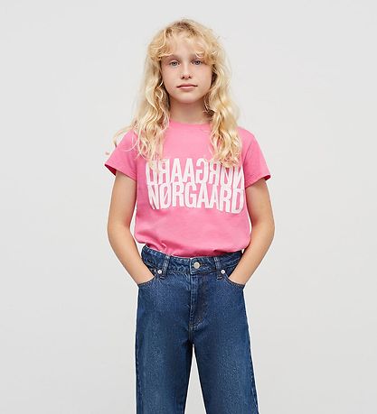 Mads Nørgaard T-Shirt - Tuvina - Knockout Pink m. Logo