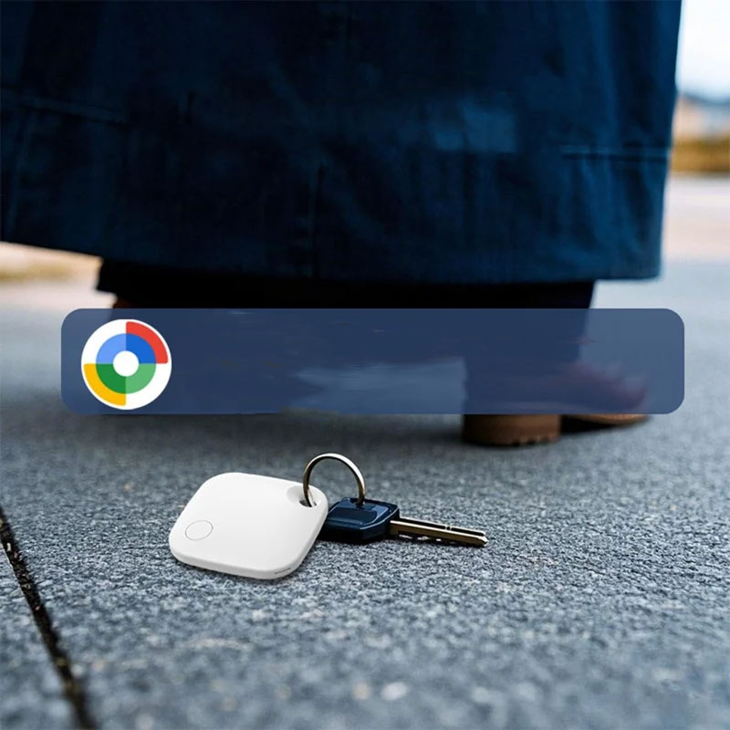 Bluetooth Anti-Lost Tracker für Haustiere und Wertsachen mit Google Find My Device / GPS Ortung   IP65 Schutz (inkl. CR2032 Batterie) - Weiss