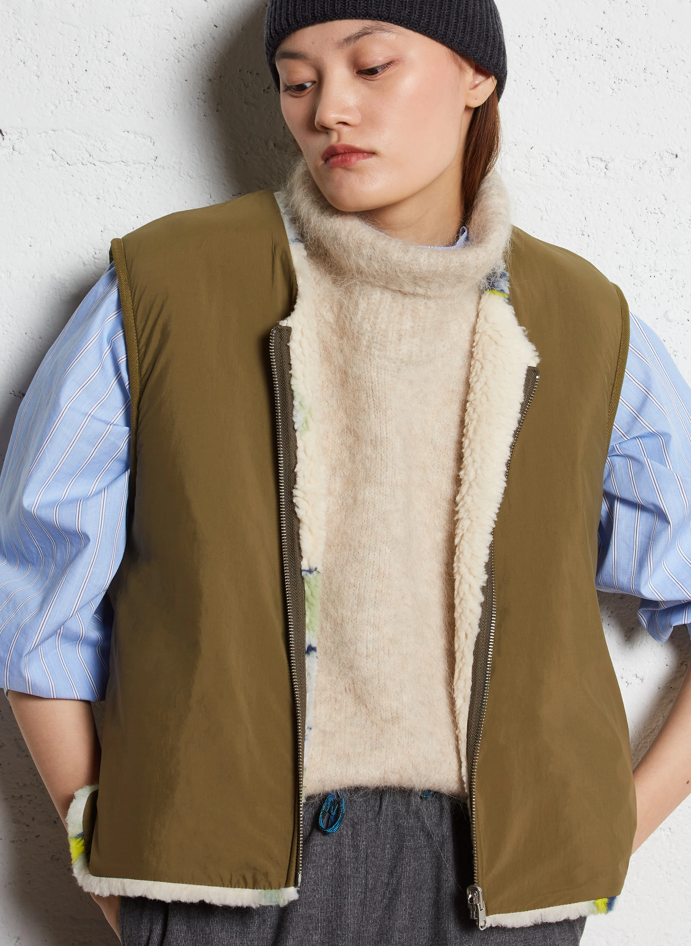 HESS - Veste sans manches réversible | Marron