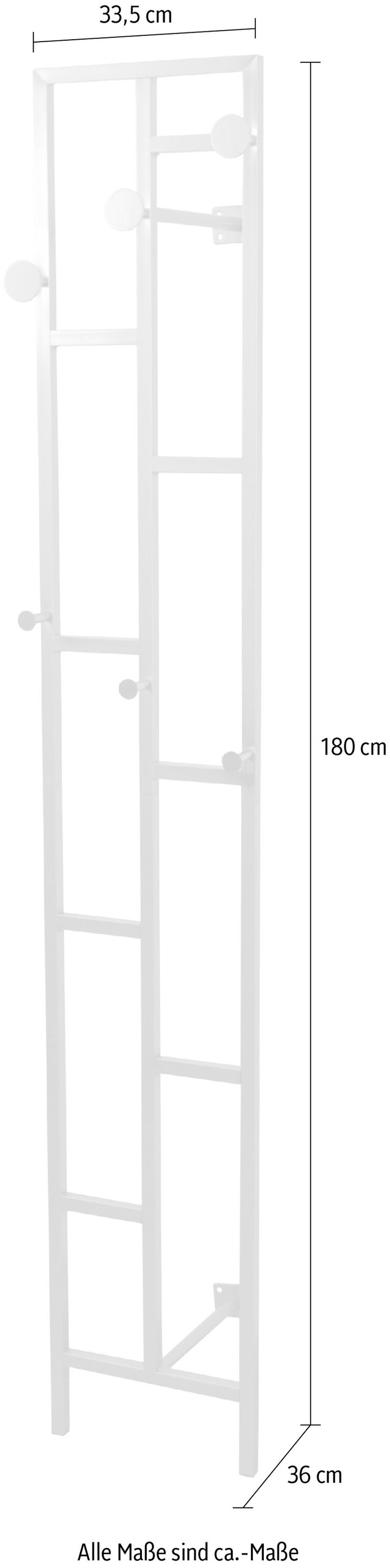 INOSIGN Wandgarderobe aus Metall, Höhe 180 cm, Wandmontage