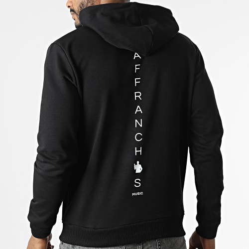 Sweat Capuche Vertical Back Noir Blanc