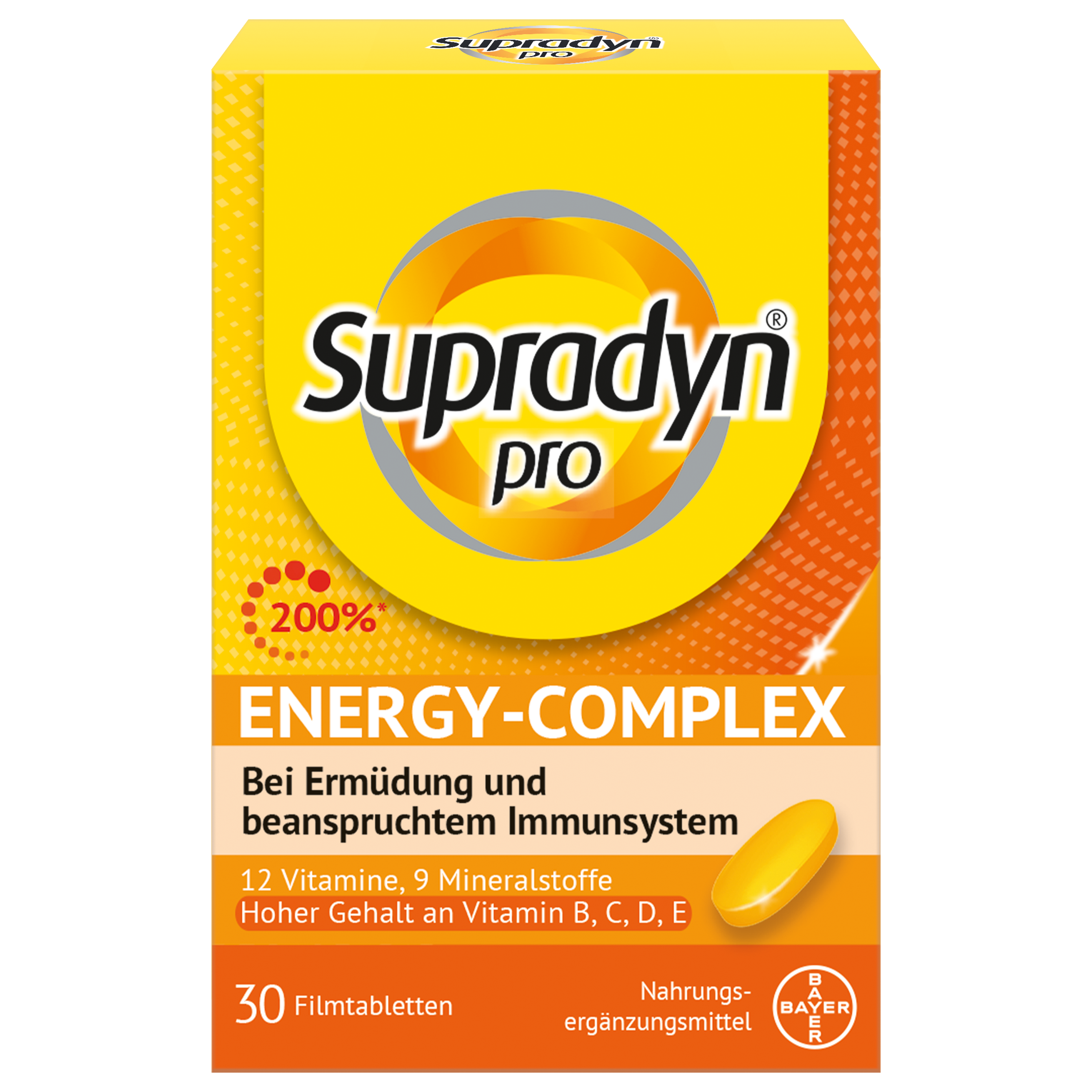 SUPRADYN pro energy-complex, 13 Vitamine, 9 Mineralstoffe. Für anspruchsvolle Zeiten<br>30 Stück, Dose, Filmtablette
