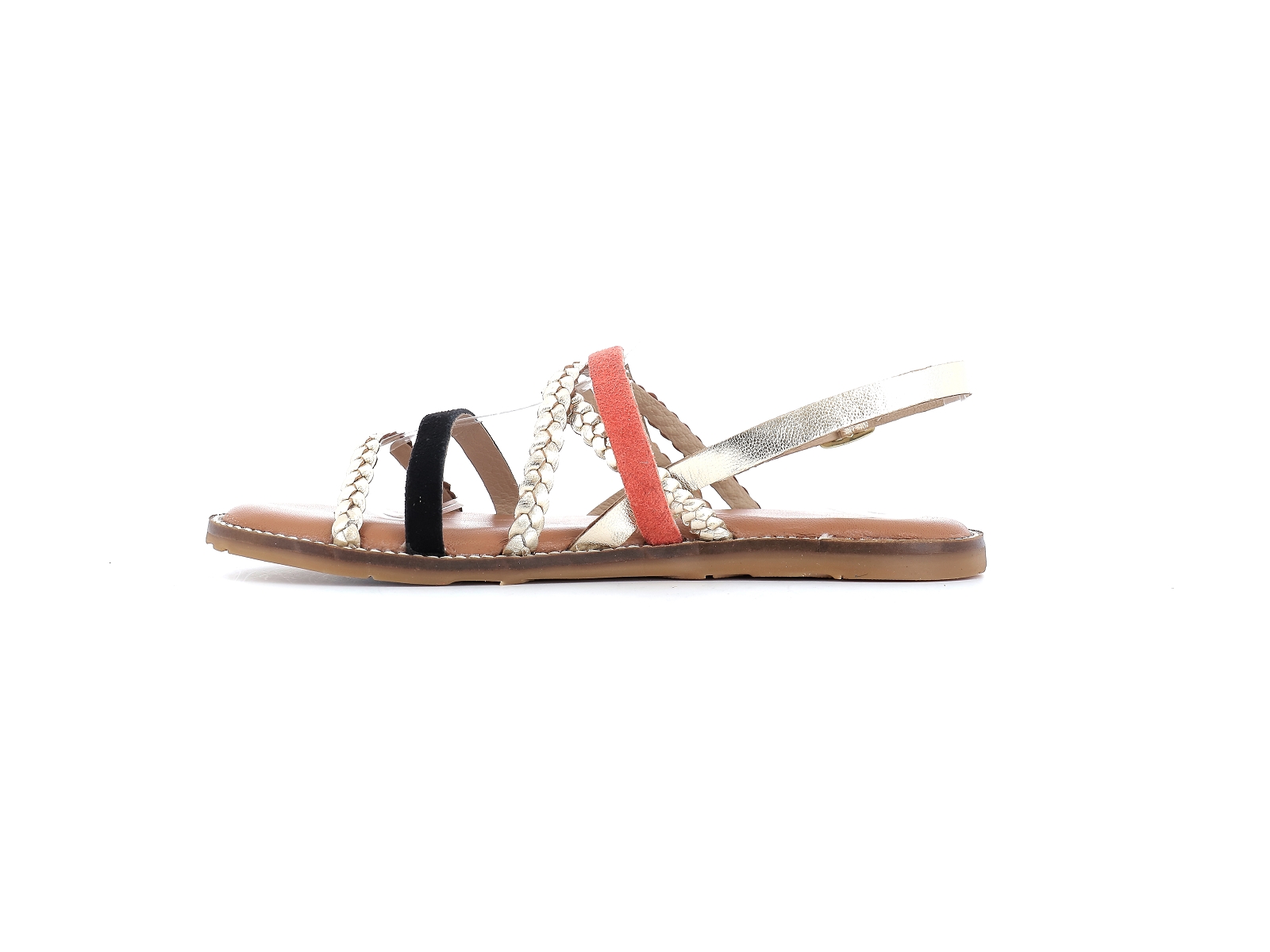 L atelier tropezien-SH 402 Cuir Noir Orange