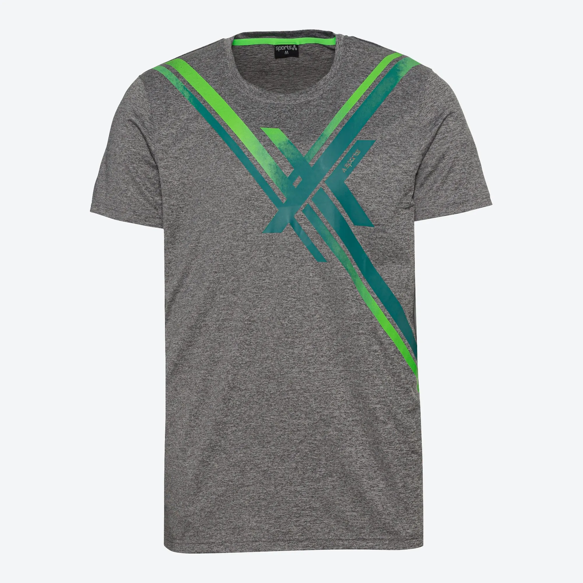 Herren-Fitness-T-Shirt mit Kontrast-Streifen
