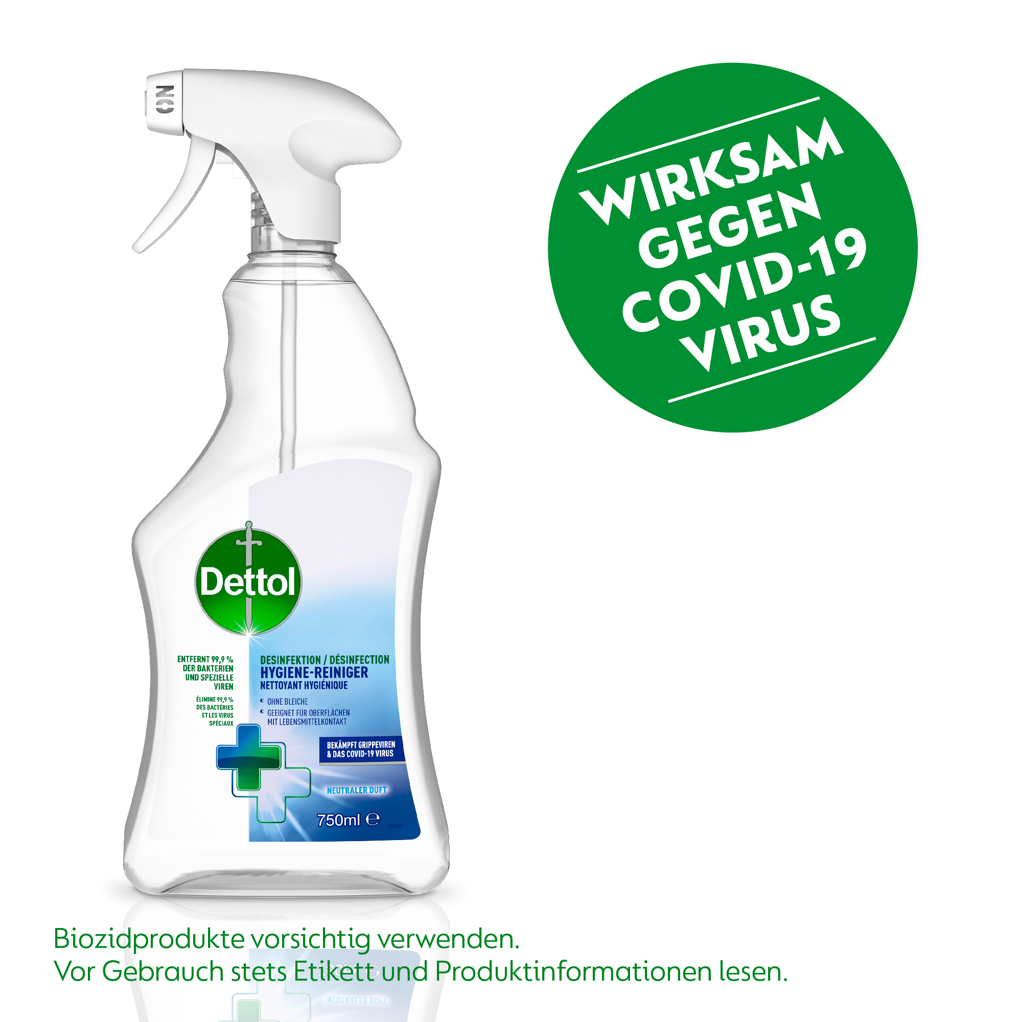 (750ml) Hygiene Reiniger Spray Haushalts Desinfektions Putzmittel (3073990) - Neutral