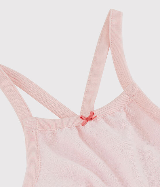 Combicourt rose bébé fille en bouclette éponge de coton biologique