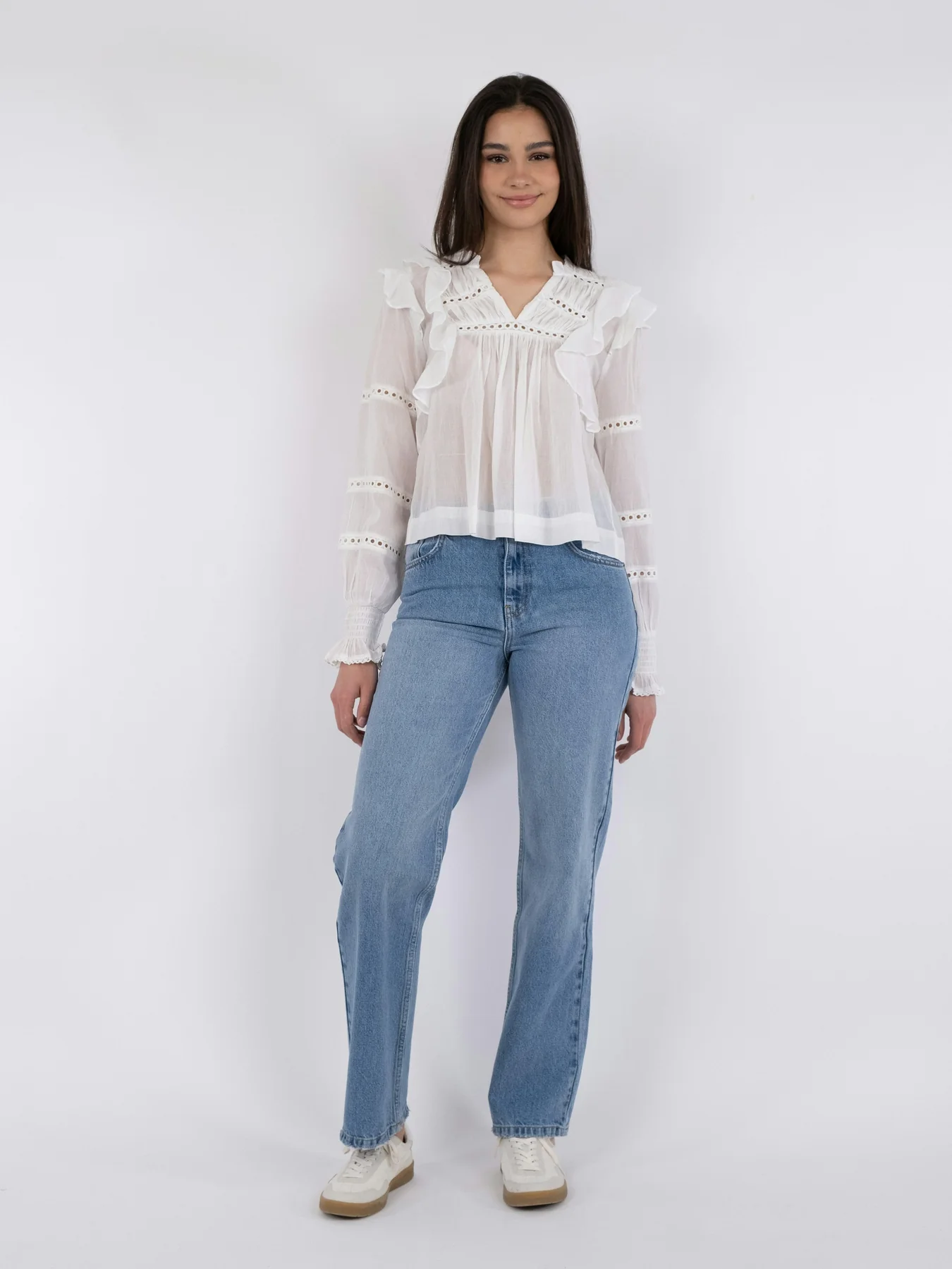 Neo Noir Aurika S Voile Blouse white