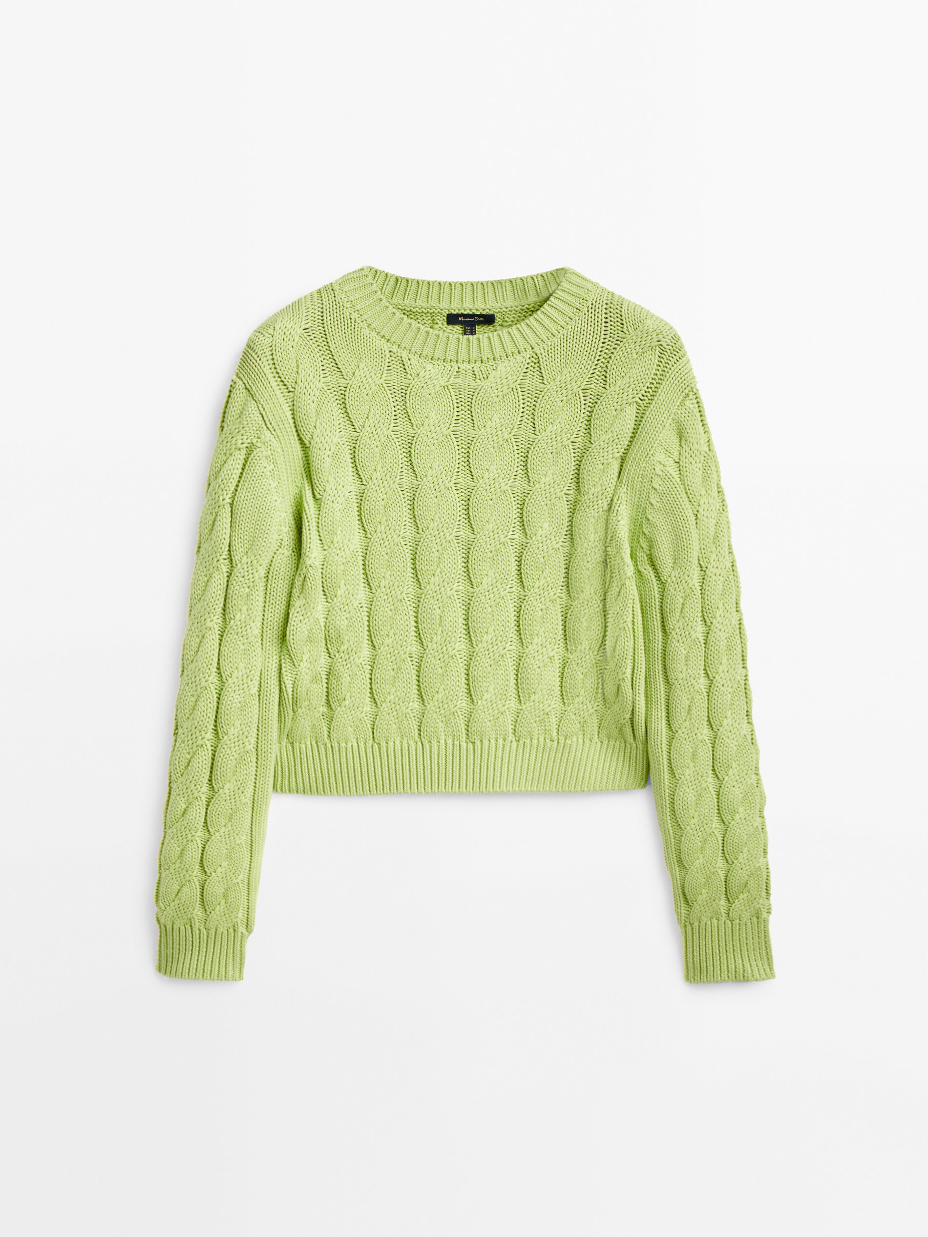 Cropped Jersey punto trenzado - VERDE