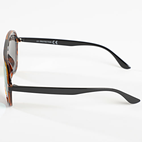 Lunettes De Soleil Marron Fauve Vert Miroir