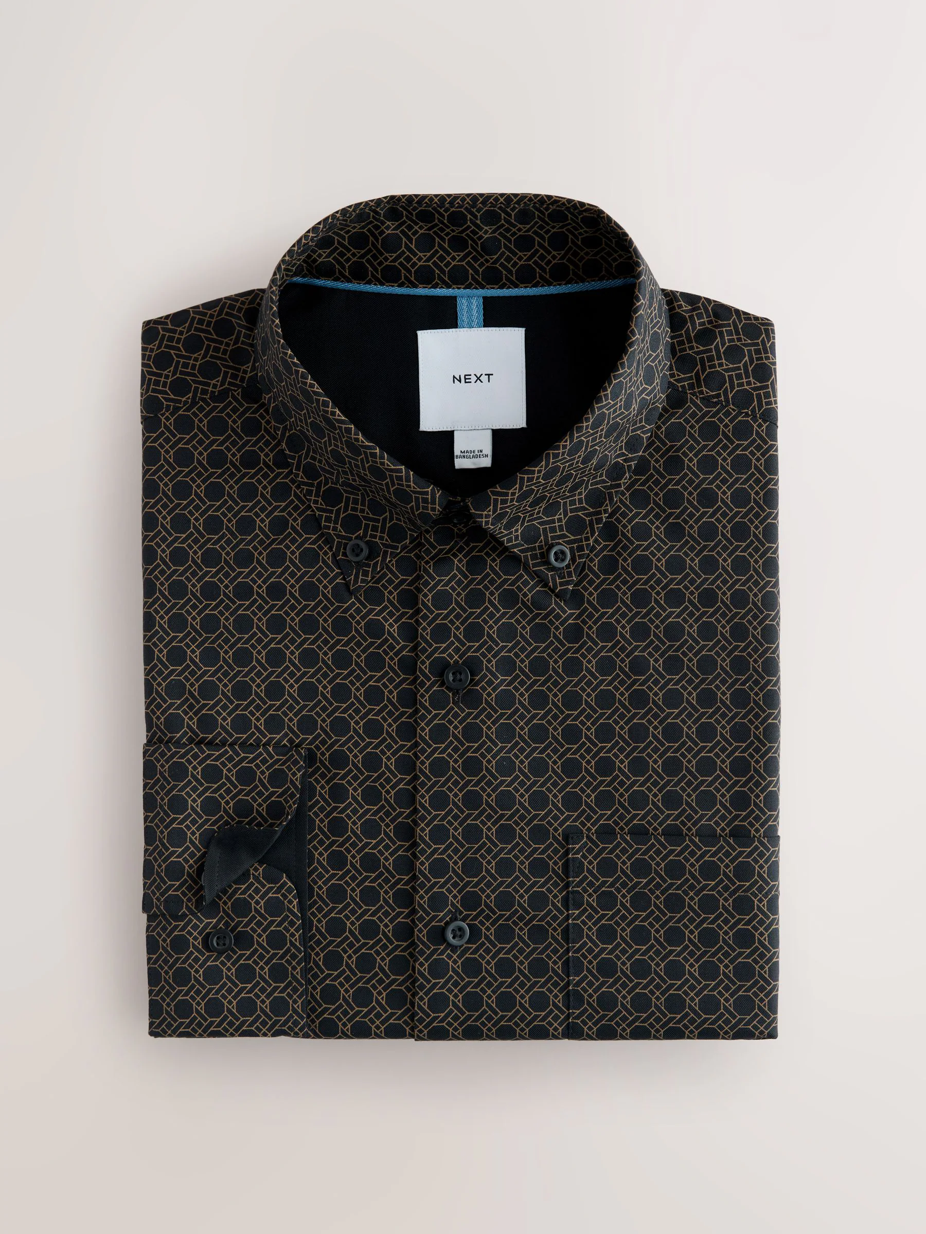 Zwart/goud - Long Sleeve Oxford Shirts 2 Pack