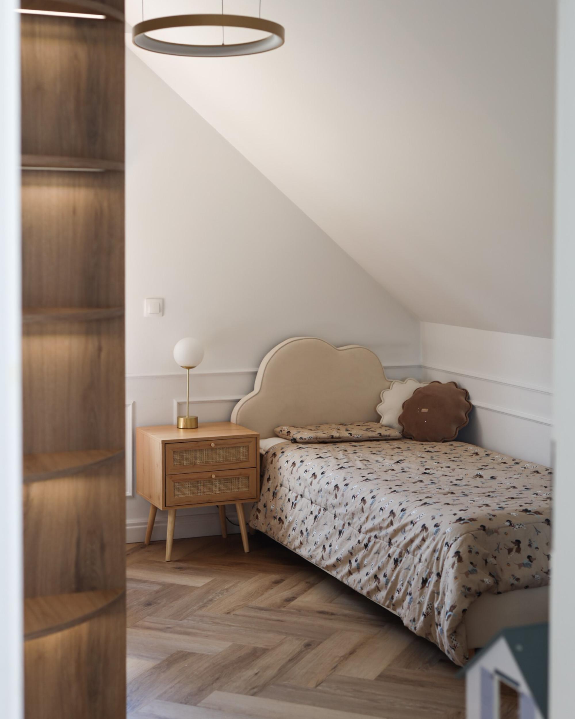 Kinderbed Wolk Fluweel BELLEVUE 90 x 200 cm Lichtbeige