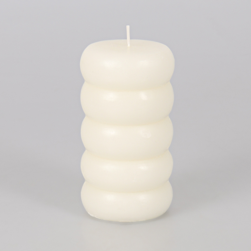 Bougie perlée blanc cassé
