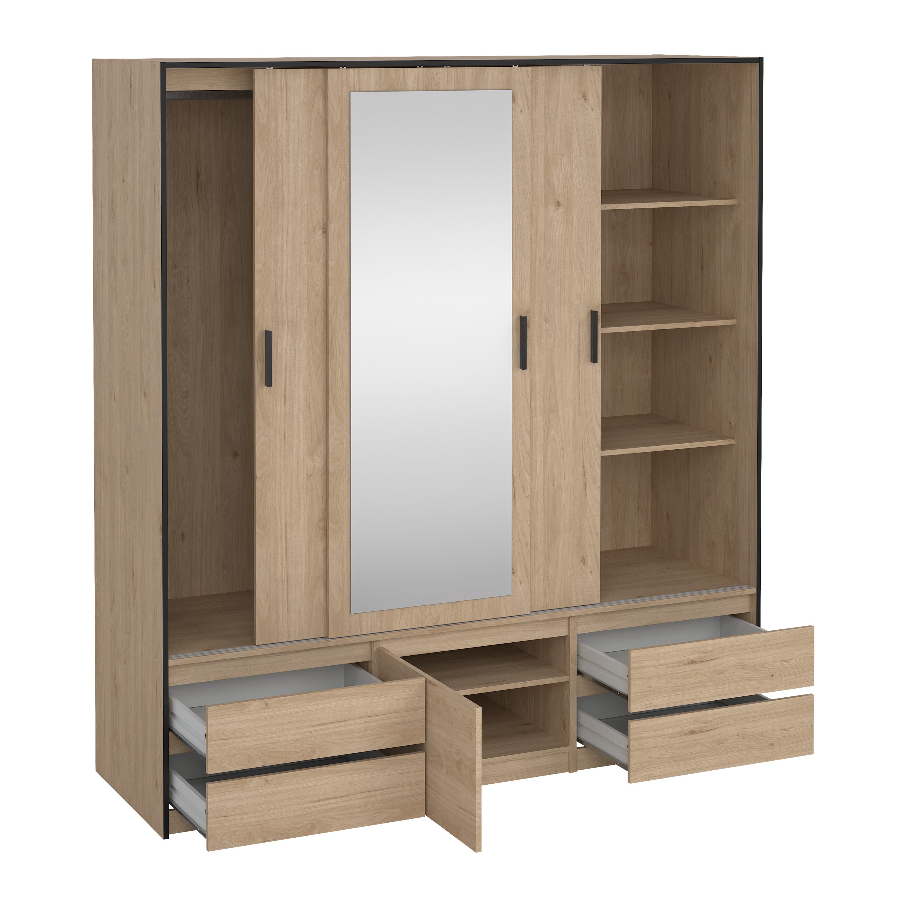 by fonQ basic Slim Kledingkast - B 181,4 - Eiken