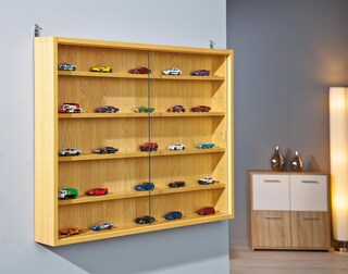 Sammlervitrine MIO 80x60x9,5 cm Buche Dekor