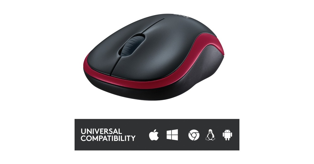 LogitechWireless Mouse M185  (Rood, Retail)