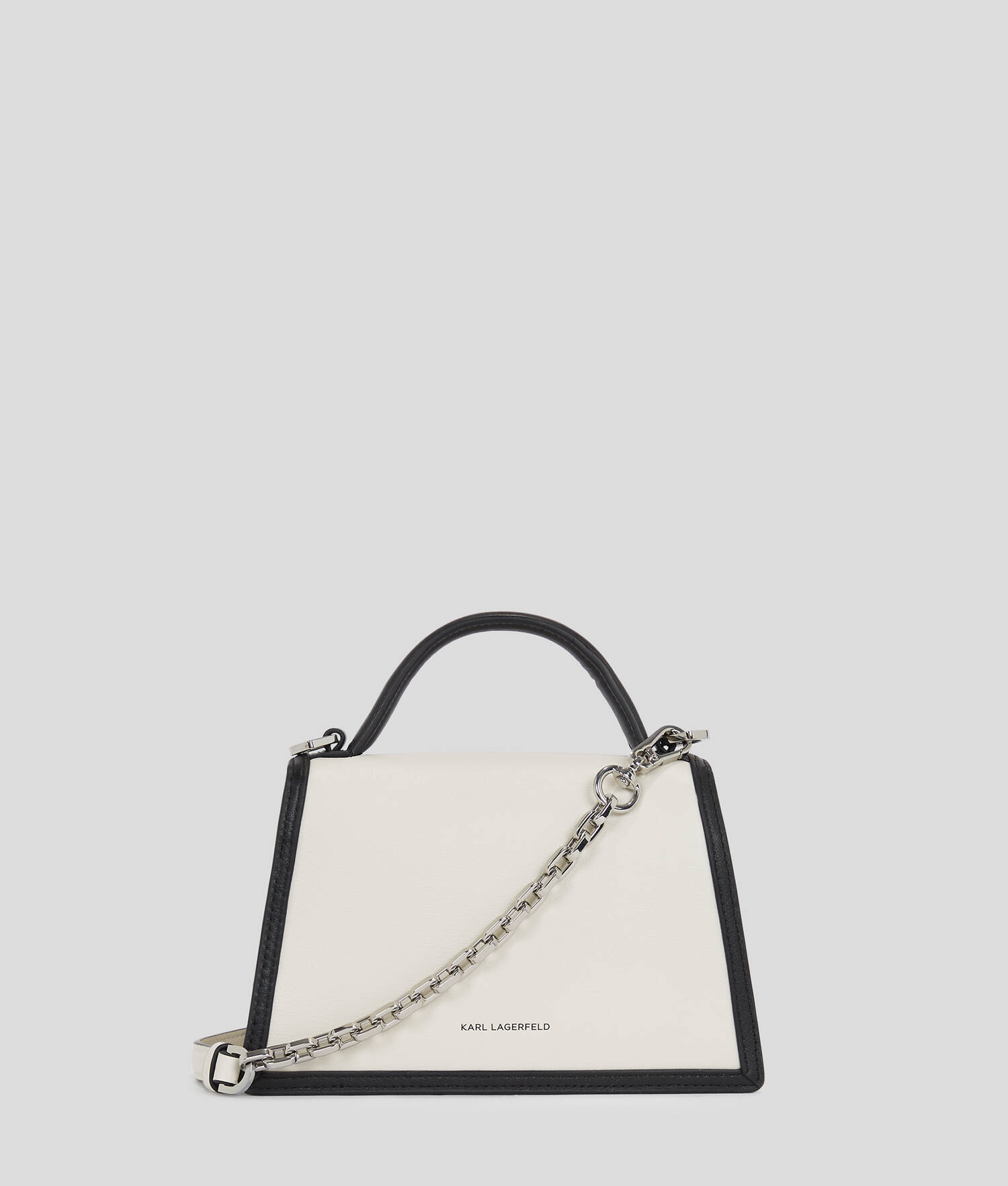PETIT SAC BANDOULIÈRE K/SIGNATURE - Blanc/Noir