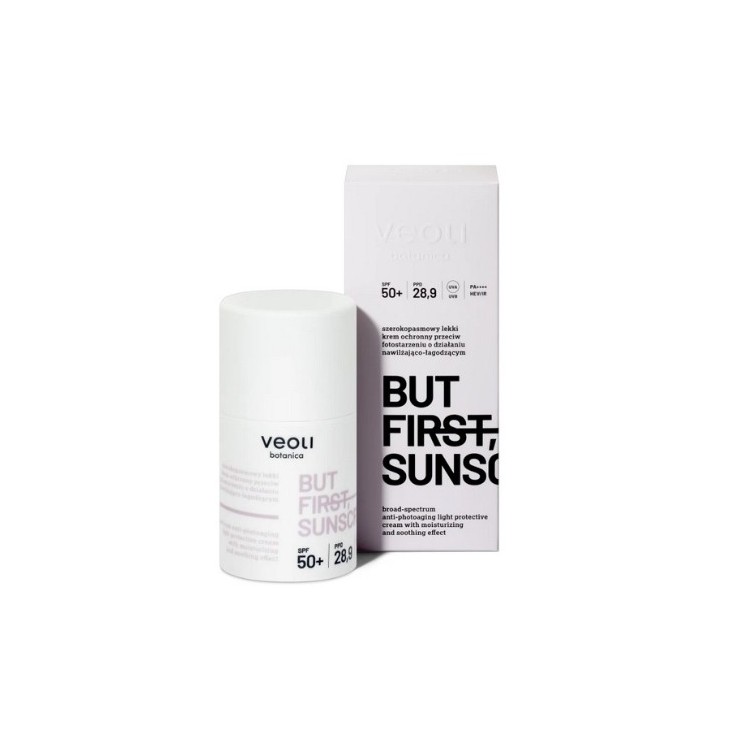 Veoli Botanica But First Sunscreen Leichte Schutzcreme gegen Lichtalterung SPF 50+ 50 ml