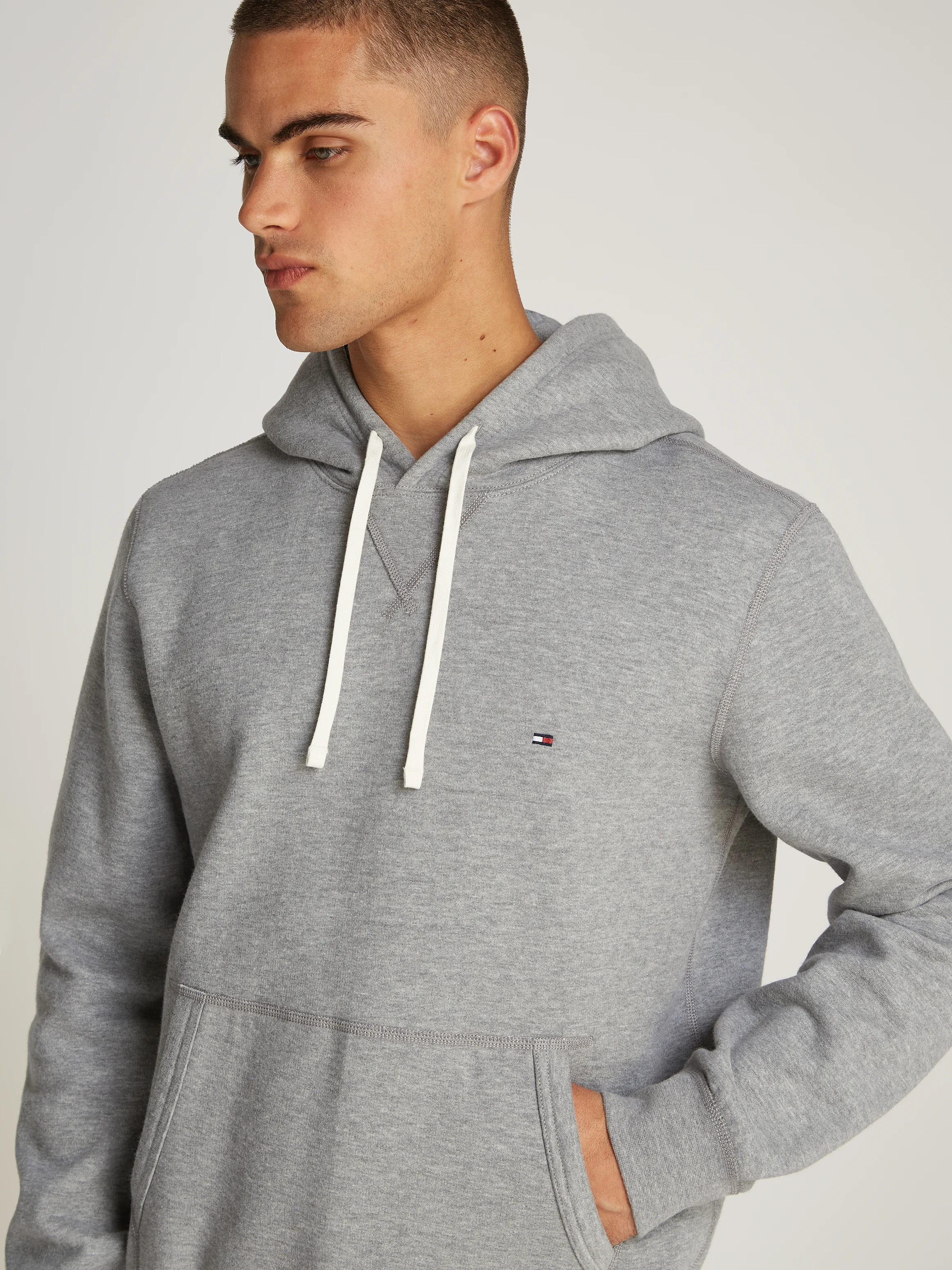 Sweat col rond en coton mélangé | Gris