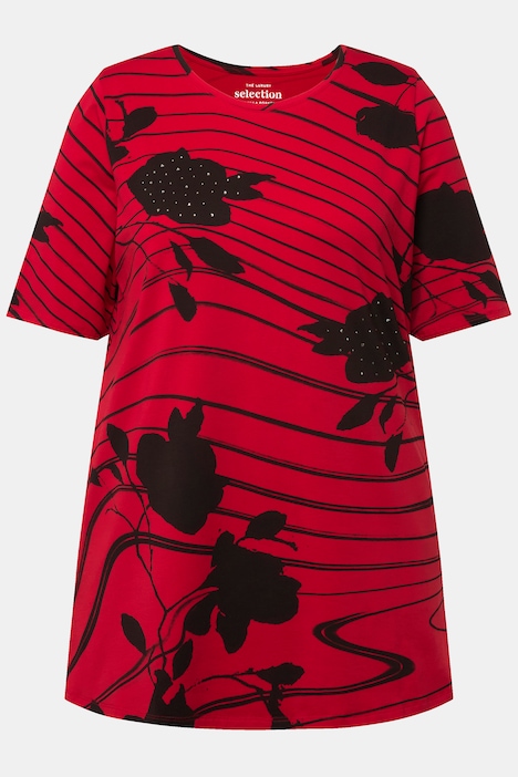 T-Shirt, Pima Cotton, A-Linie, Rundhals, Halbarm