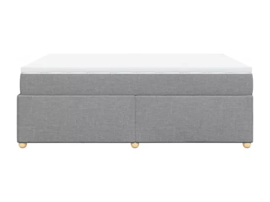 Sommier à lattes de lit avec matelas Gris clair 140x190cm Tissu