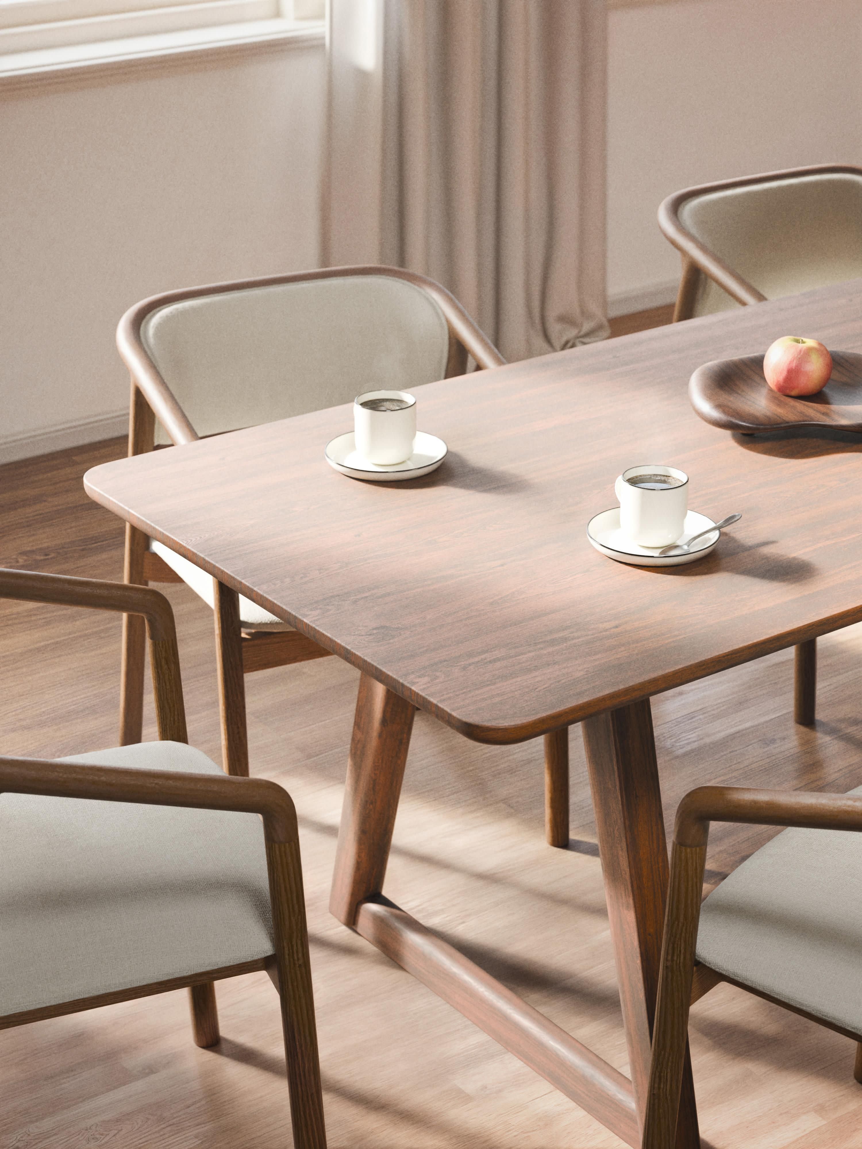 Eettafel Nik van eikenhout, in verschillende formaten
