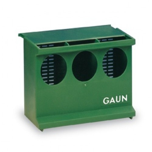 Alimentador de pombos Gaun verde com 3 orifícios