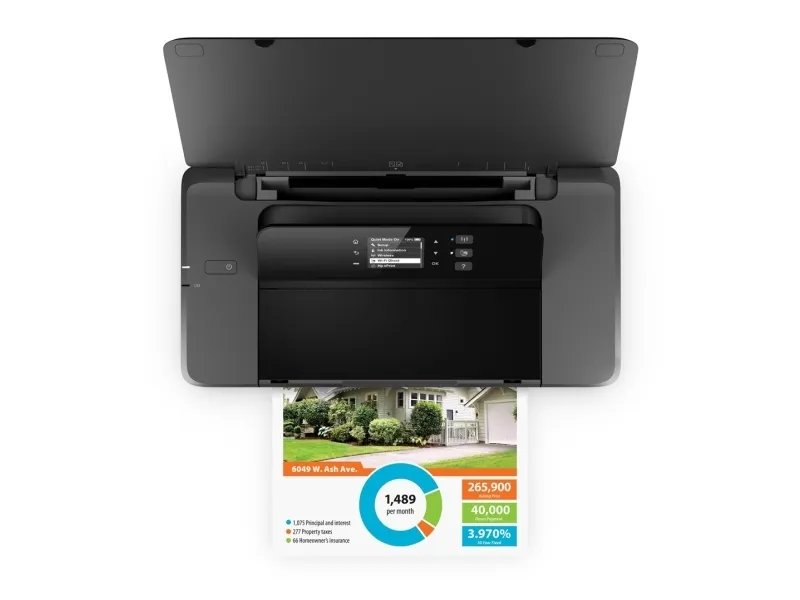 HP Officejet 200 Mobile Printer - Printer - farve - blækprinter - A4/Legal - 1200 x 1200 dpi - op til 20 spm (mono) / op til 19 spm (farve) - kapacitet: 50 ark - USB 2.0, USB vært, Wi-Fi