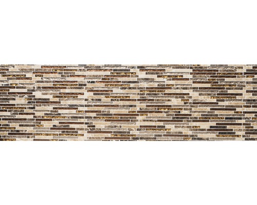 Glasmozaïek Kristal met natuursteen bruin beige 29,8x33,8 cm