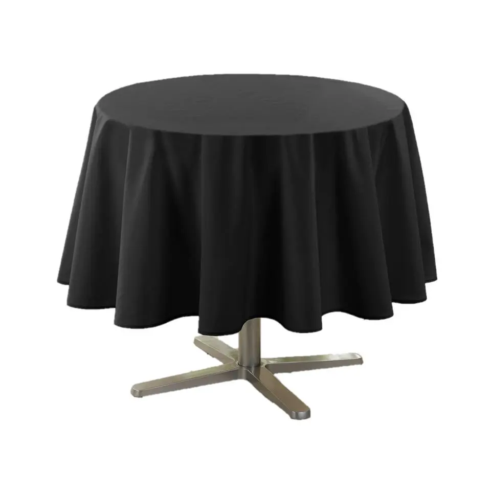 Wicotex Tafellaken - zwart - rond - polyester - 180 cm